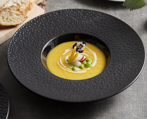 จานซุปลายอุกกาบาตสีดำ 11 นิ้ว