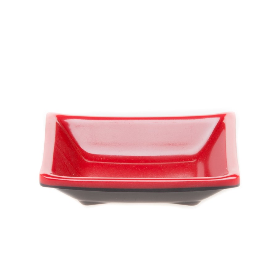 Square Sauce Dish 3.25" (Black-Red)