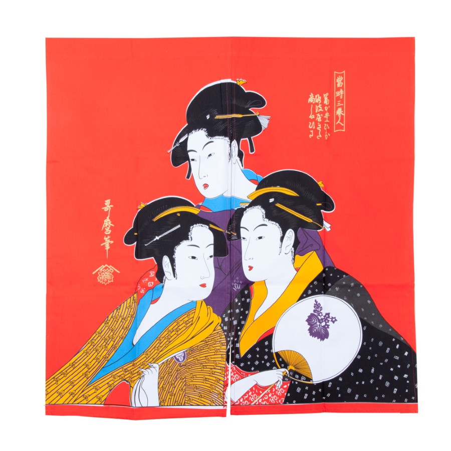 Three Japanese Ladies Curtain 850 x 900 mm