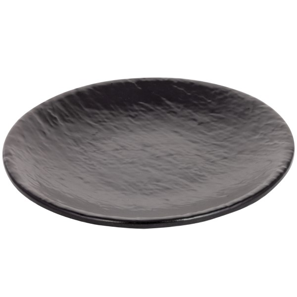 Black round plate 9" (Rock pattern)