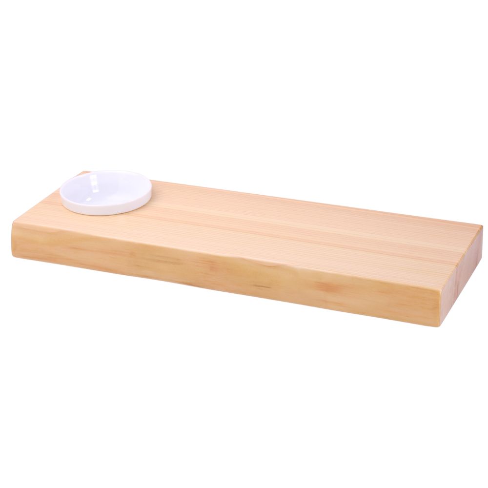 Hinoki plate with saucer  36x12x3.2 cm