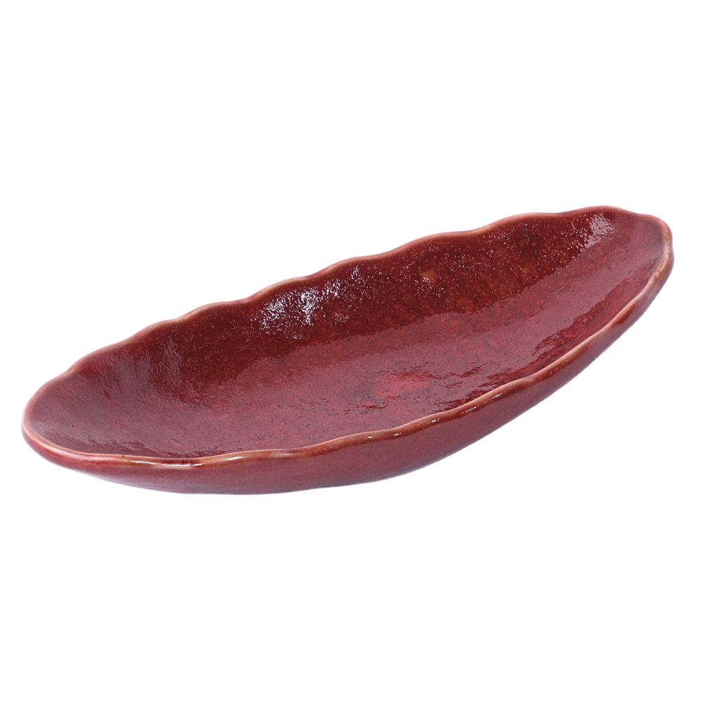 楕円皿 10" (黒薔薇)