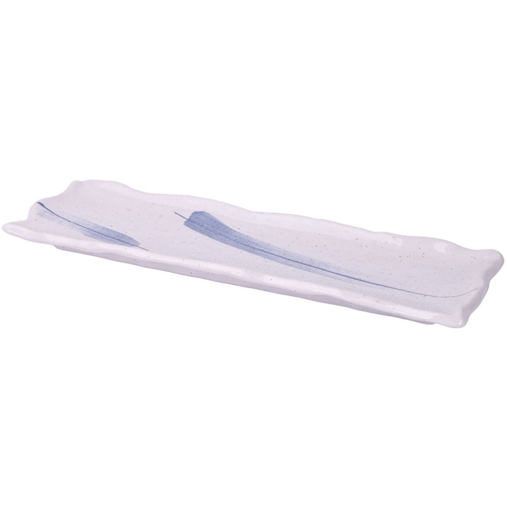 จานมากิซูชิขนนกสีฟ้า 12.5 นิ้ว