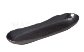 Long Plate 12.5" (Kuro Matto Funegata)