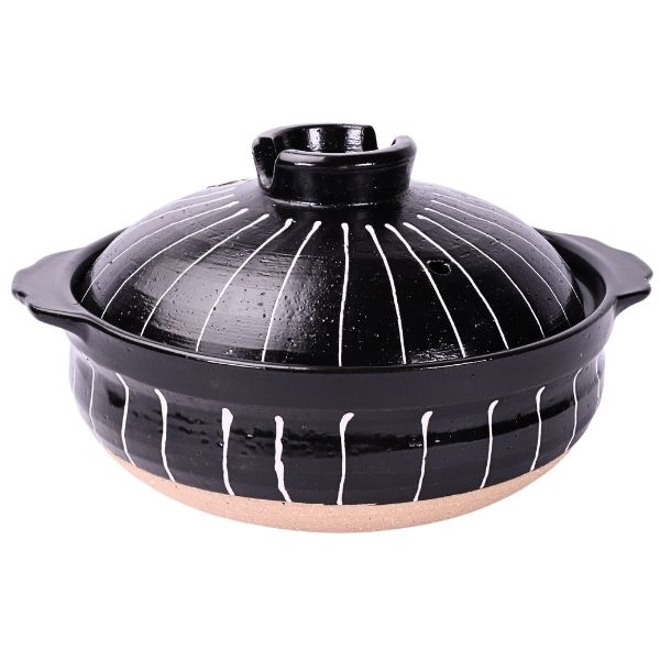 Donabe nabe 21 cm (White Stripes)