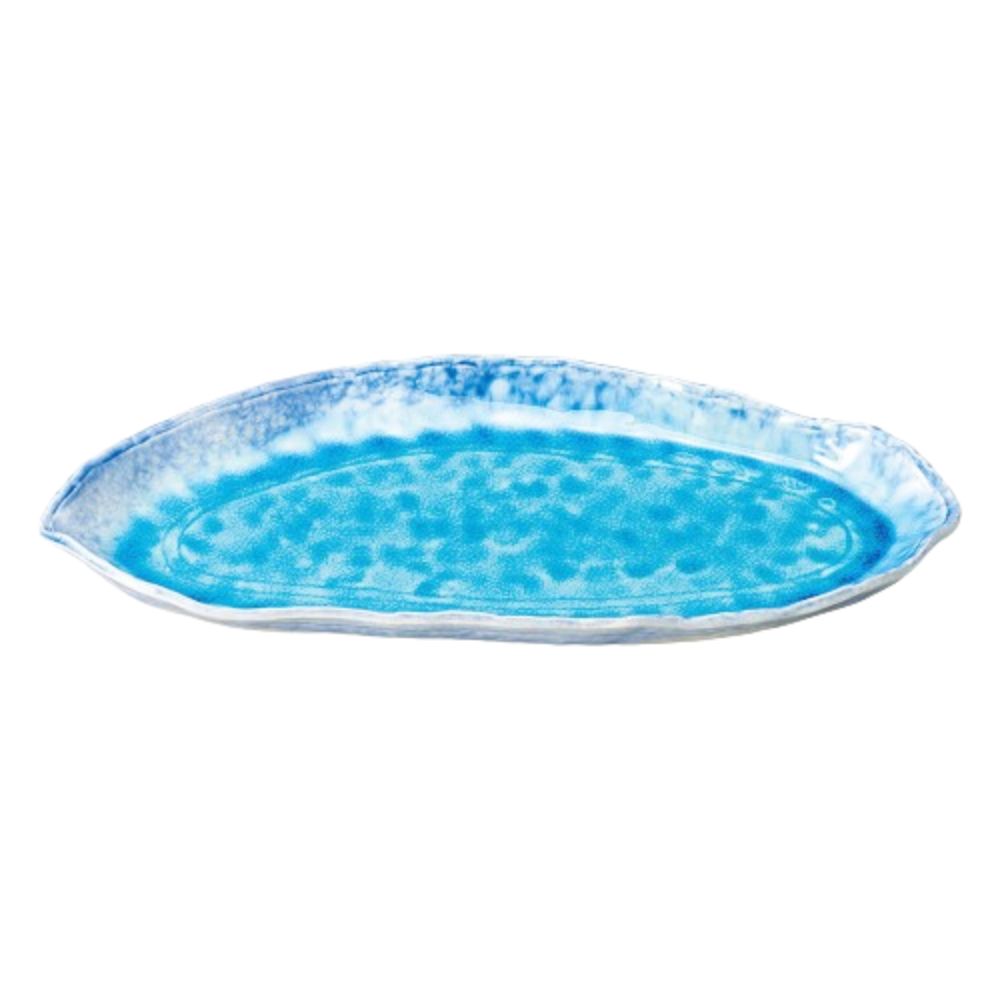 Long Plate 14" (Blue Glaze)
