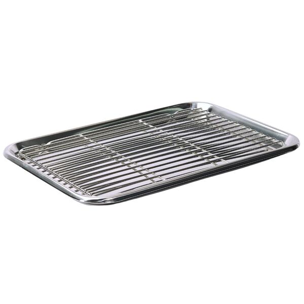 Stainless Steel Tray with Net 15" (Shallow)