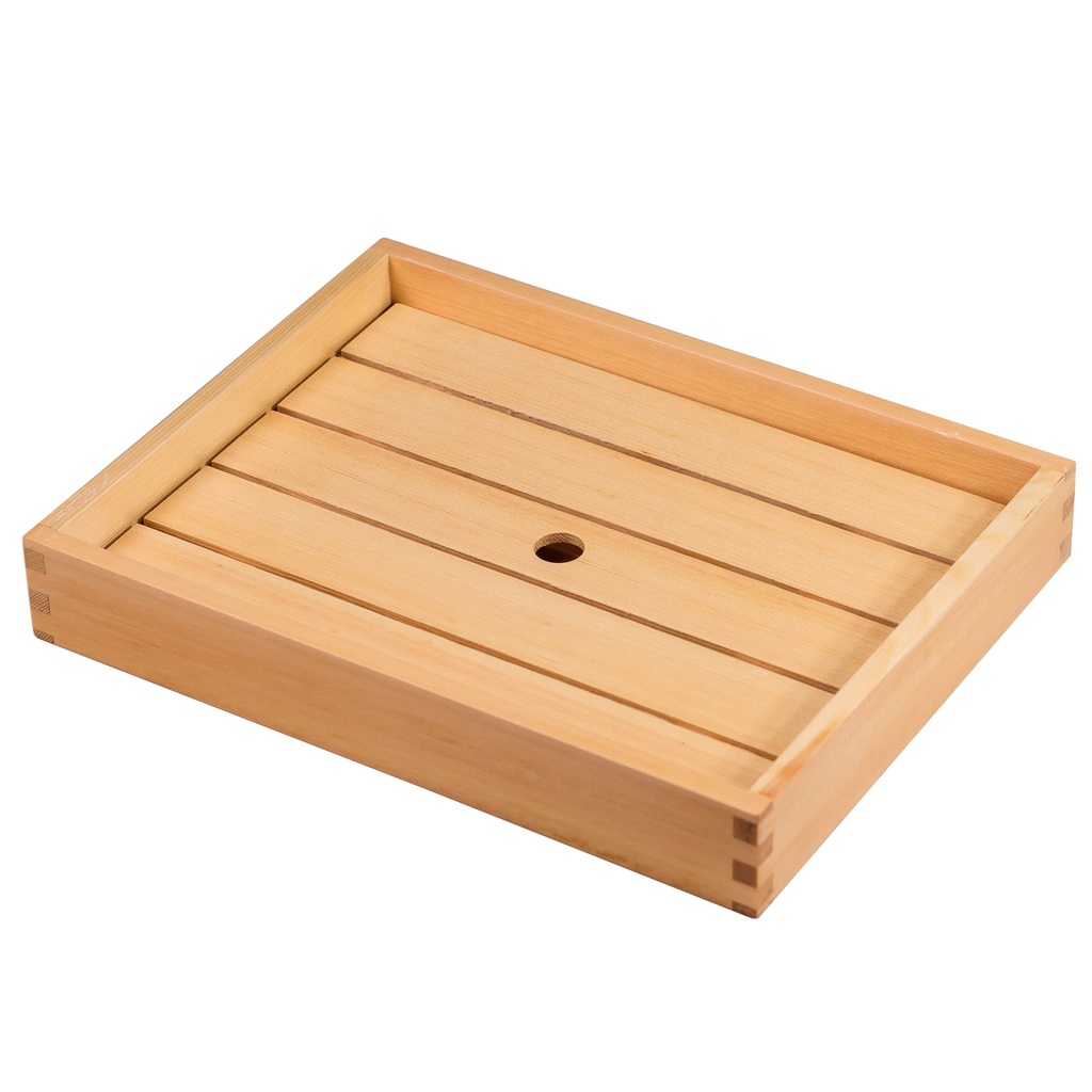 ถาดไม้พร้อมตะแกรง 33x25x5 ซม.