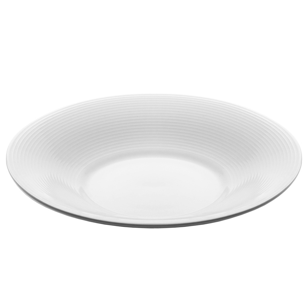 จานปากบานพอร์ซเลนลายเส้นไหม 9 นิ้ว