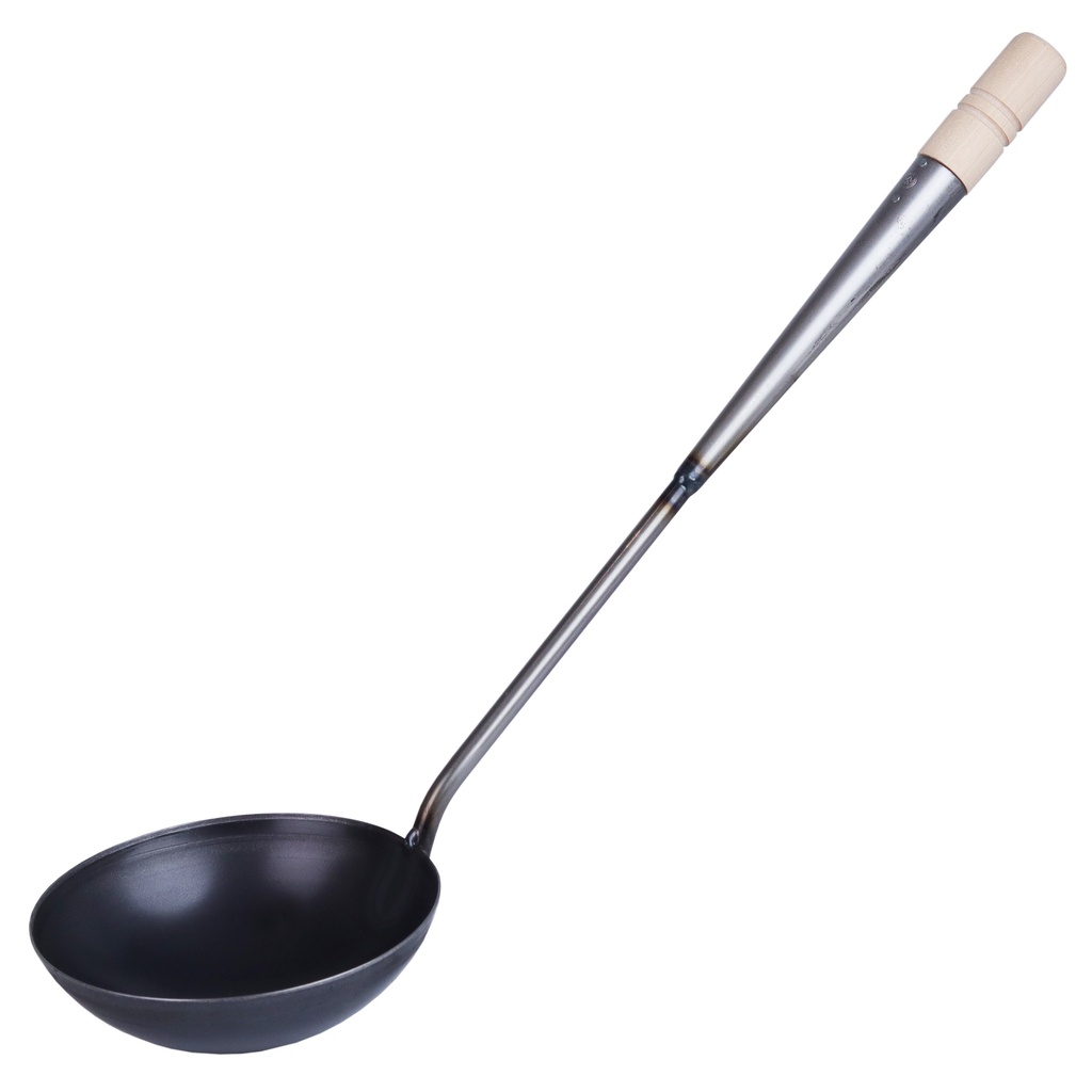 Iron Round Ladle with Wooden Handle 12.8 cm