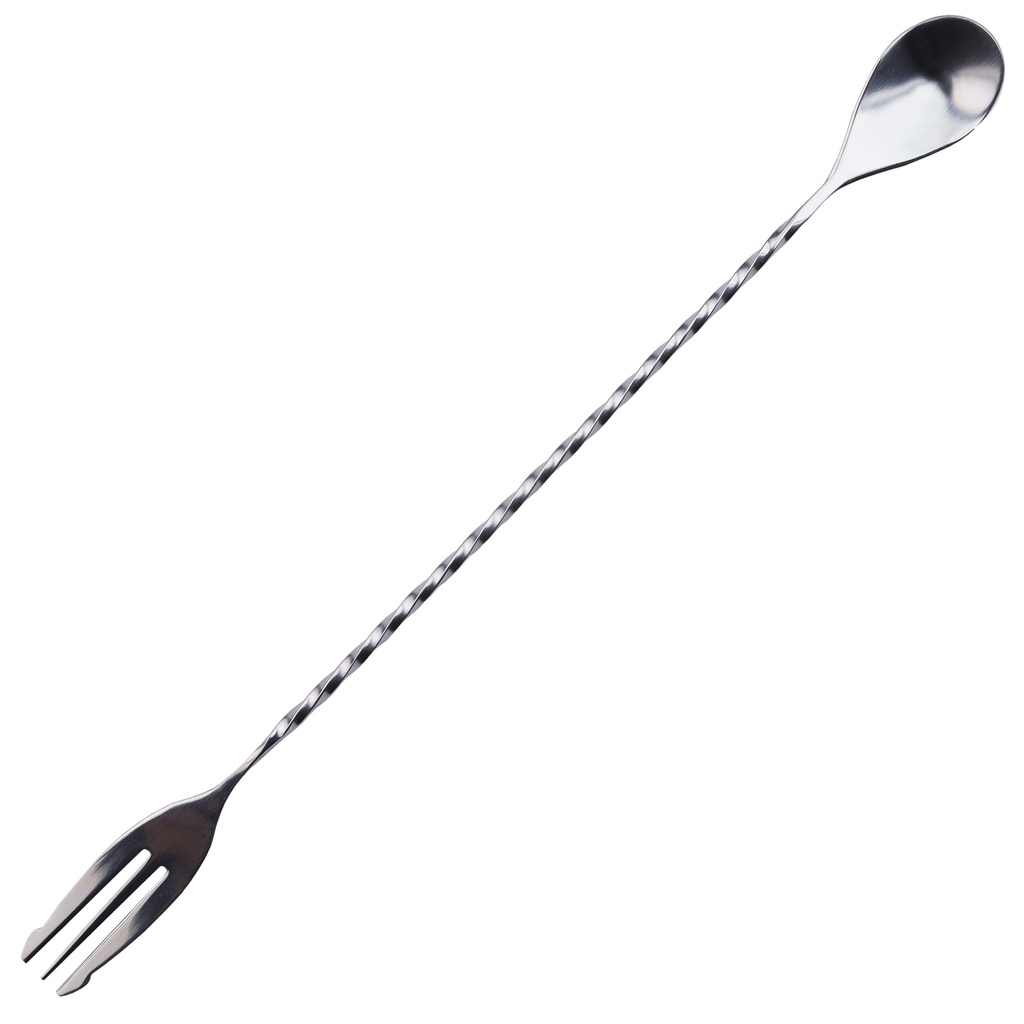 Bartender Twisted Double-Ended Spoon and Fork 12" (18-8)