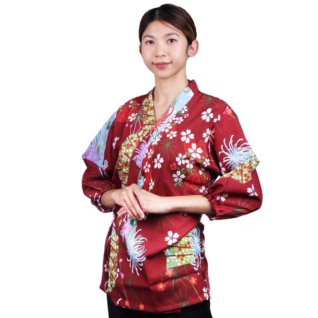 ชุดพนักงานหญิงฮานะสีแดง M