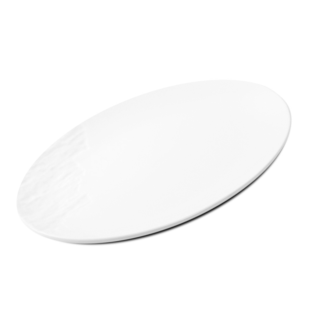 จานพอร์ซเลนผิวปูนถลอกรูปไข่ 12.5 นิ้ว