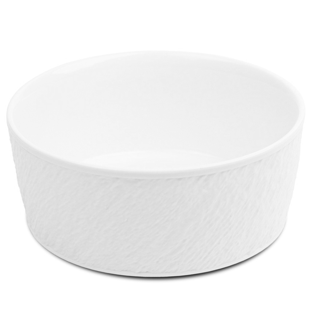 จานขอบตั้งลายหินสีขาว 6 นิ้ว