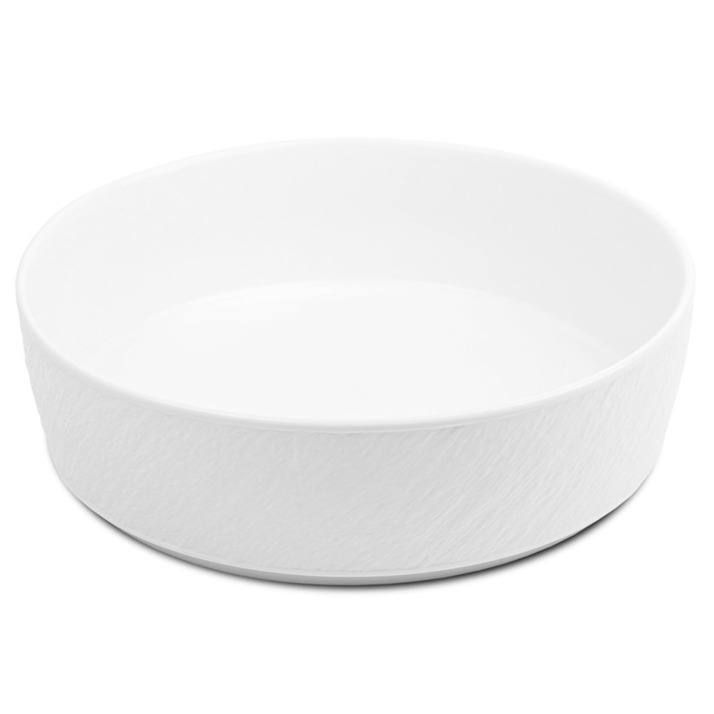 จานขอบตั้งลายหินสีขาว 10 นิ้ว