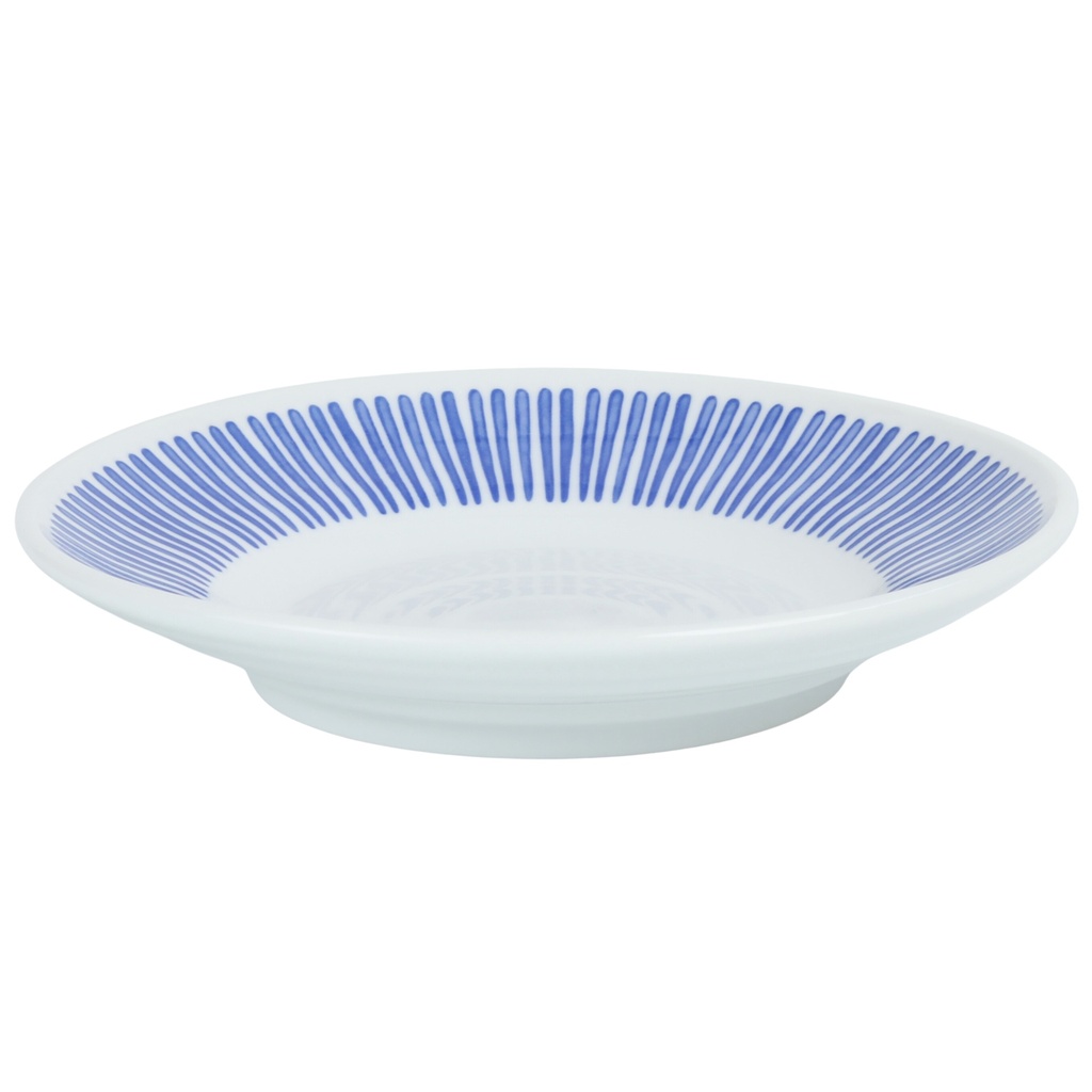 จานกลมลายฝนสีน้ำเงิน 7.5 นิ้ว