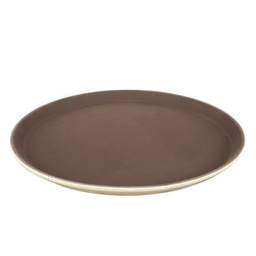 [ABS0035] Round Non-Slip Fiberglass Tray 11" (Brown)