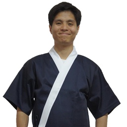 [CLH0010] Japanese Chef Coat Size XL (Navy/White)