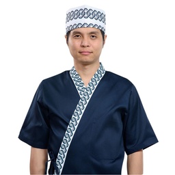 [CLH0013] Navy Sushi Chef Chain Pattern Collar size XL