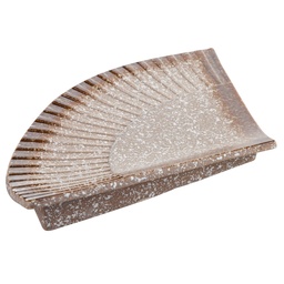 [CRM0453] Fan Shaped Dish 14.25" (Snow-Desert)