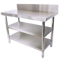 [KAI0201] Work Table with Double Under Shelves and Backsplash 75x110x850+15 cm
