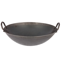 [KIR0002] Carbon Steel Wok With Double Handle 40 cm
