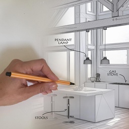 [KAS0035] キッチンデザイン : ガスと排気  (p/m²)