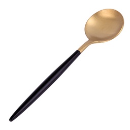 [KFS0073] Black-Gold Dessert Spoon 130 mm