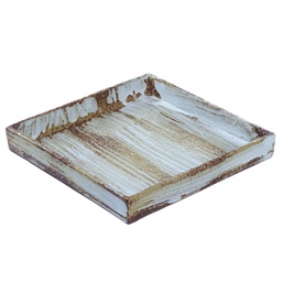 [CRM0885] Square Plate 20.5 cm (Wooden)