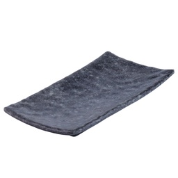 [MLM0241] จานมากิซูชิลายหินอ่อนดำ 8.25 นิ้ว