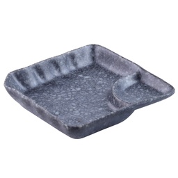 [MLM0253] จานเกี๊ยวซ่าจตุรัสลายหินอ่อนดำ 6.75 นิ้ว